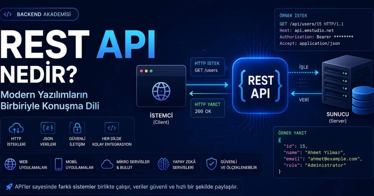 REST API Nedir? Modern Yazılımların Birbiriyle Konuşma Dili (2026 Rehberi)